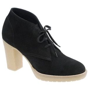 J. CREW Macalister High Heel Black Suede Round Toe Ankle Boots Women’s Size 8